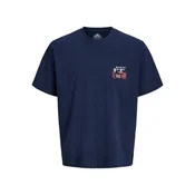 JACK & JONES Majica JORVINTAGE AMERICAN SUMMER mornarska/svetlo modra/konjak