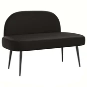 Vidaxl Oblazinjena klop z naslonom Črna 110 x 60 x 76 cm Umetno usnje