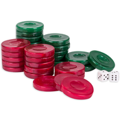 Backgammon figurice Modiano - Crvene i zelene