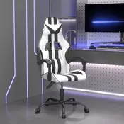 Vidaxl vidaXL igralni stol, črno-bel, umetno usnje