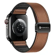 FORCELL Pas za Apple Watch Forcell F-Design FA21, magnetni, iz ekološkega usnja, 38/40/41 mm, rjav