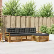 Set vanjskih sofa Prirodna i antracit 254 x 162,5 x 73 cm