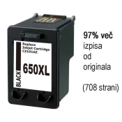 Fenix C-HP650XL Bk črna nova kartuša dvojne kapacitete nadomešča HP št. 650 (CZ101AE, HP 650,) za tiskalnike HP DeskJet Ink Advantage 1015, 1515, 1516, 2515, 2516, 2545, 2546, 2645, 3515, 3545, 4515, 4645 - kapaciteta za 708 strani (97% več izpisa)