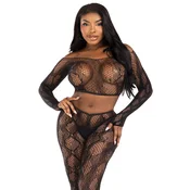Leg Avenue Python Crop Top & Footless Tights 89373 Black