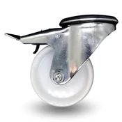 Vrtljivo kolo, kolesce, zavora, 125 mm, 170 kg, BPPP 1255, BELA, polipropilen