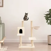 vidaXL Mačje drevo s praskalniki iz sisala krem 82,5 cm
