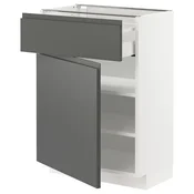 METOD / MAXIMERA Podni element s fiokom/vratima, bela/Voxtorp tamnosiva, 60x37 cm