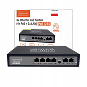 ZENWIRE Stikalni Napajalnik Poe Lan Razdelilnik 8 Vrat 6 Ethernet Rj45 100Mbps Kamere
