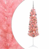 Vidaxl Umetno ozko božično drevesce z božično kroglico 120 cm 150 LED