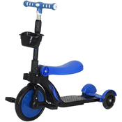 Multifunkcionalni tricikl 3 u 1 Ocie - Bicikl za ravnotežu, romobil i skuter Fire, plavi