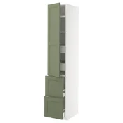 METOD/MAXIMERA Visoka omara+plc/4prd/vrata/2 ličn, bela/Axstad sivo zelena, 40x60x220 cm