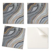 shumee Komplet PVC ploščic z vzorcem, samolepilne za spalnico, abstraktni valovi s sijajem, 9x30x30 cm