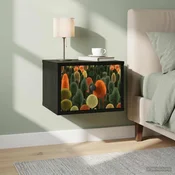 Vidaxl Stenska nočna omarica ZAANDAM Črni hrast 36 x 33 x 25 cm