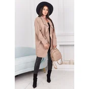 Cape with pockets dark beige