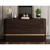 Casa Padrino luxury solid wood dresser with 6 drawers dark brown/gold - Bedroom chest of drawers - Bedroom furniture - Luxury furniture - Luxury furnishings - Bedroom furnishings