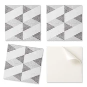 shumee Paket vinilnih ploščic z vzorcem, samolepilne za spalnico, geometrijske v kontrastih, 20x20x20 cm