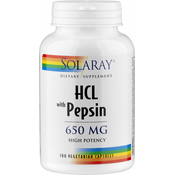 Solaray HCL + Pepsin-100 veg. kapsul