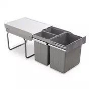 Koš za smeti PVC z vodili 16l+2x7,5l - siv