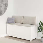 vidaXL Klop bela 110x41x76,5 cm trdna borovina