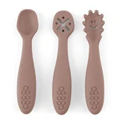 PETITE&MARS Silikonske žličke za učenje 3 kosi 6 m+ Take&Match, Velvet Latte