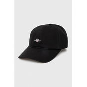 Pamucna kapa sa šiltom Gant boja: crna, s aplikacijom