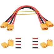 YUNIQUE GREEN-CLEAN 2 dela XT60 moško-ženski kabel 30cm 14AWG silikon + 2 para XT60 moški/ženski konektorji za RC Lipo FPV dron baterije