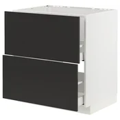 METOD / MAXIMERA Pod.element sudop. i 2front/2fioke, bela/Nickebo boja antracita, mat, 80x60 cm