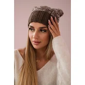 Kesi Cap with fleece Paryż K213 brown+ecru