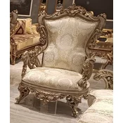 Casa Padrino luxury baroque living room armchair with pattern gold/gray - Handmade baroque style armchair - Luxury living room furniture in baroque style - Baroque furniture