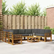 Set vanjskih sofa 10 kom. Prirodna i antracit