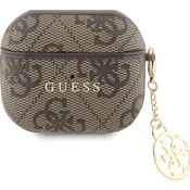 Guess 4G PU Charm ovitek za AirPods 3 rjav