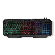 Nedis Žična igralna tipkovnica | USB Type-A | Membranski ključi | LED | AZERTY | FR Postavitev | USB napajanje | Dolžina napajalnega kabla: 1,30 m | Multimedija