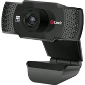 C-TECH CAM-11FHD spletna kamera, 1080P, mikrofon, črna