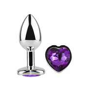 Diamond Heart Butt Plug Medium Purple