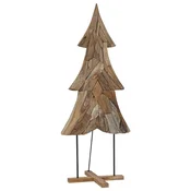 Vidaxl Božično drevo z stojalom Rjava 181,5 cm Trdna tikovina
