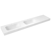 SAPHO EMICO Dvojni Umivalnik Rockstone 220x50cm, Levi, Mat Bela