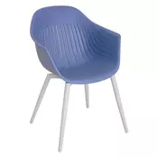 Ballena plastični vrtni stol s kovinskimi nogami, moder
