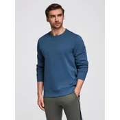OMBRE Moška majica z okroglim vratom BASIC temno modra MDN125407 XXL