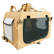 Mersjo Mersjo Adventure transporter torba za mačke in pse do 15 kg, zložljiva, 3 vhodi, rjava, 50,5 × 33 × 33 cm