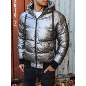 Dstreet Moška zimska jakna s kapuco Klemens srebrna XXL