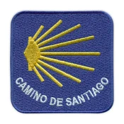 shumee Našitek Pot sv. Jakoba - Camino de Santiago - kvadratna različica - Podlaga za likanje/toplotno varjenje - Vezen našitek/značka/emblem