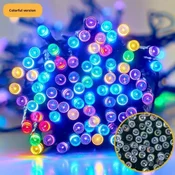 KJB Solarna LED svetlobna veriga, 12 m, 100 LED, topla bela svetloba