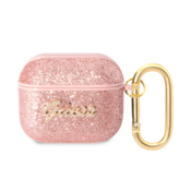 Torbica Guess za Airpods 3 PU Glitter Flake pink (GUA3HGGSHP)