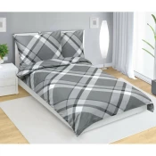 Bellatex Satenaste rjuhe Káro siva , 140 x 200 cm,70 x 90 cm