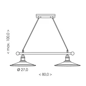 Brilagi - Lestenec na kablu FORGE 2xE27/60W/230V črna