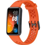 GS Silikonski pašček za Huawei Band 8/Huawei Band 9/Huawei Band 10, z luknjami, oranžen