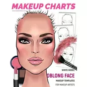 Makeup Charts - Face Charts for Makeup Artists: White Model - OBLONG face shape