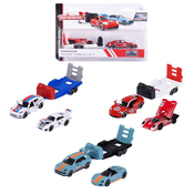 Avtomobilčki s prikolico Porsche Motorsport Race Trailer Majorette kovinski z odpirajočimi elementi dolžina 18 cm