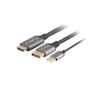 Adapterski kabel Lanberg HDMI (M) -> DisplayPort (M) 1M 4K črne barve
