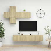 7-dijelni set TV ormarica boja hrasta sonome konstruirano drvo
